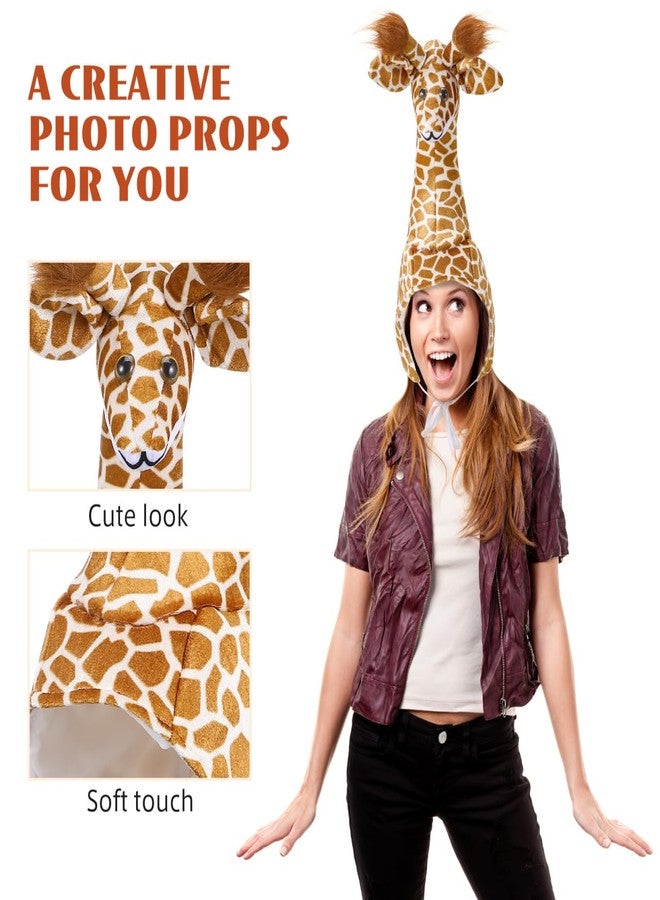 Alasum Giraffe Costume Hat Animal Cap for Kids Parent Child Interactive Performance Dress up Accessory 20.47In - Image 2